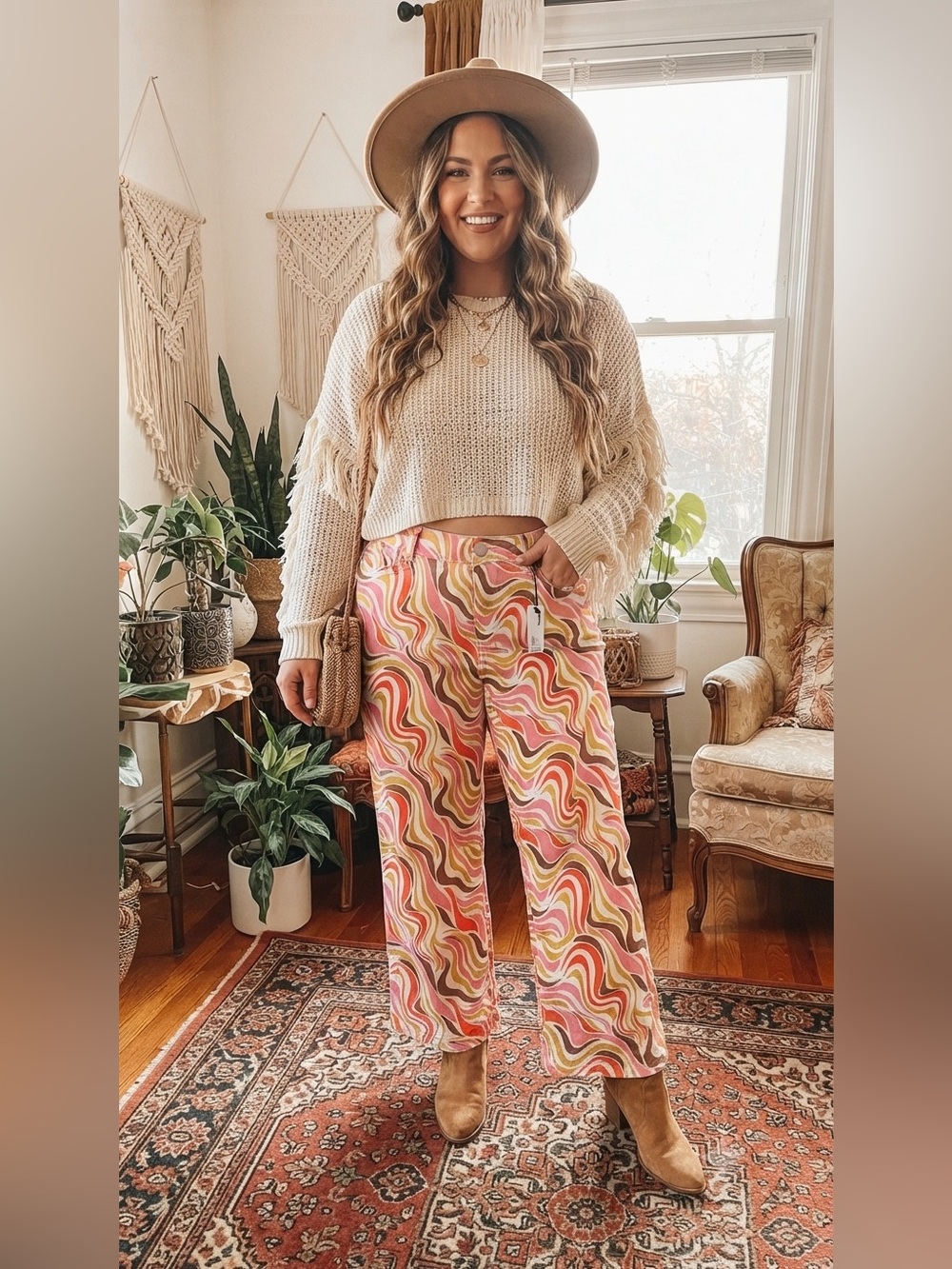 Rue+ High-Rise Retro Swirl Print Skate Jeans Size 1X - Picture 2 of 7
